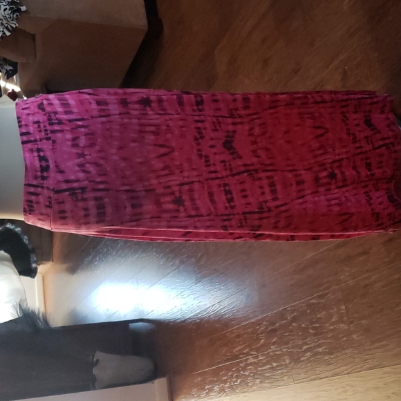 Ana maxi skirt pink with shades of navy blue to purple. Slits on both sides - Picture 3 of 9
